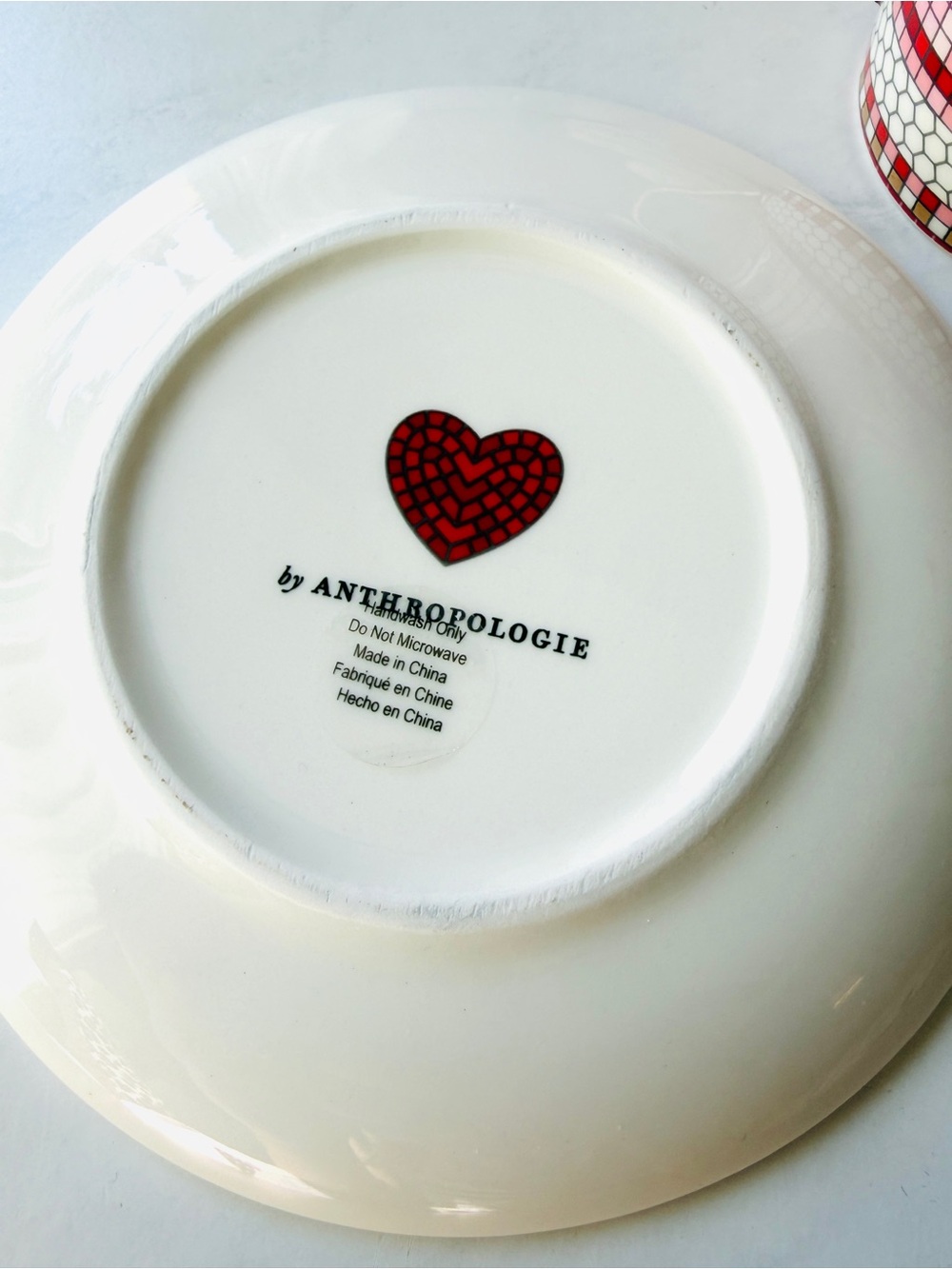 NEW Anthropologie Bistro Tile Stoneware 24k Gold Accent Espresso Cup & Sauce - Picture 11 of 12